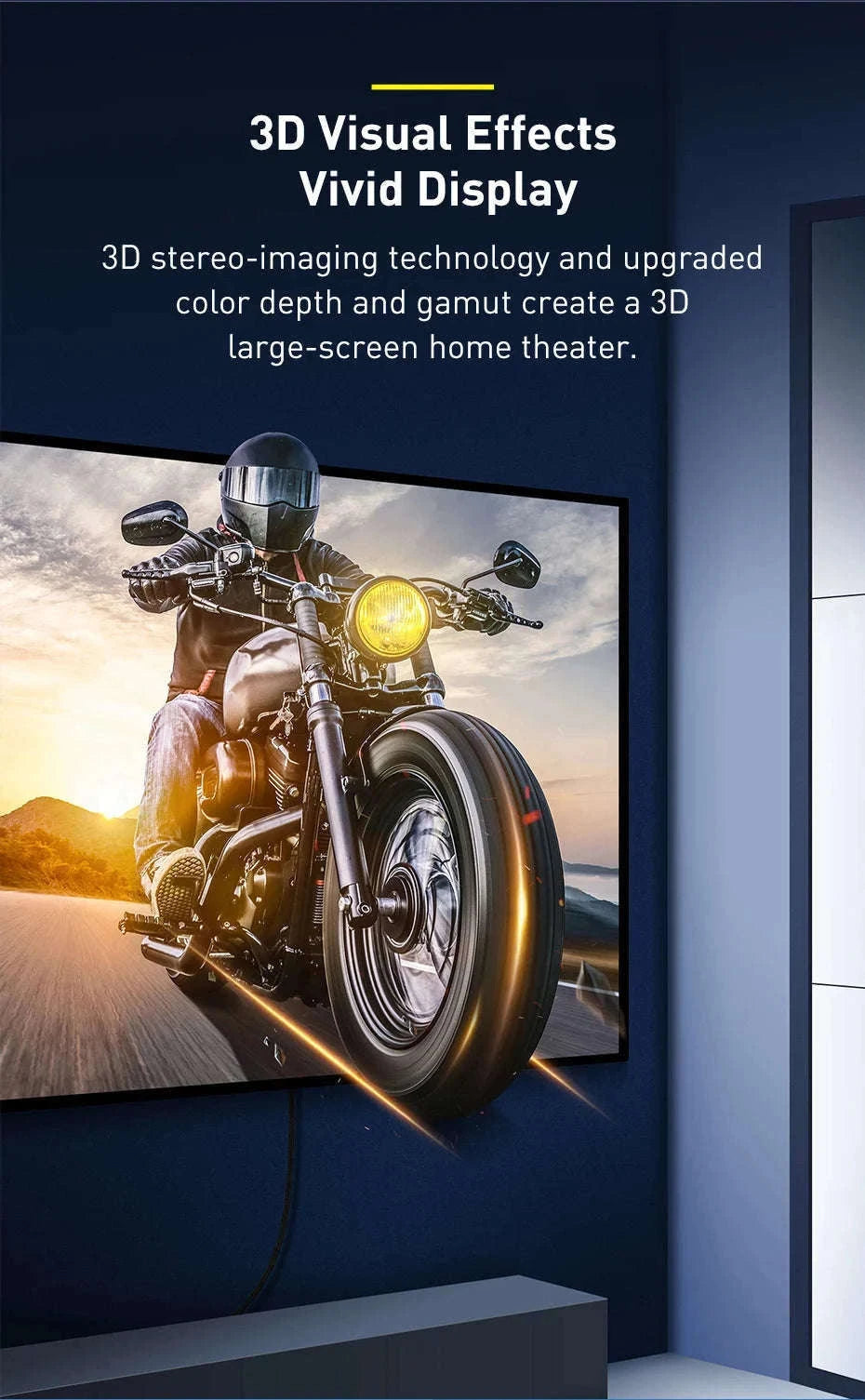 Baseus 8K HDMI Cable for Sharp, Smooth Display Performance-4K HD Cable / 2m
