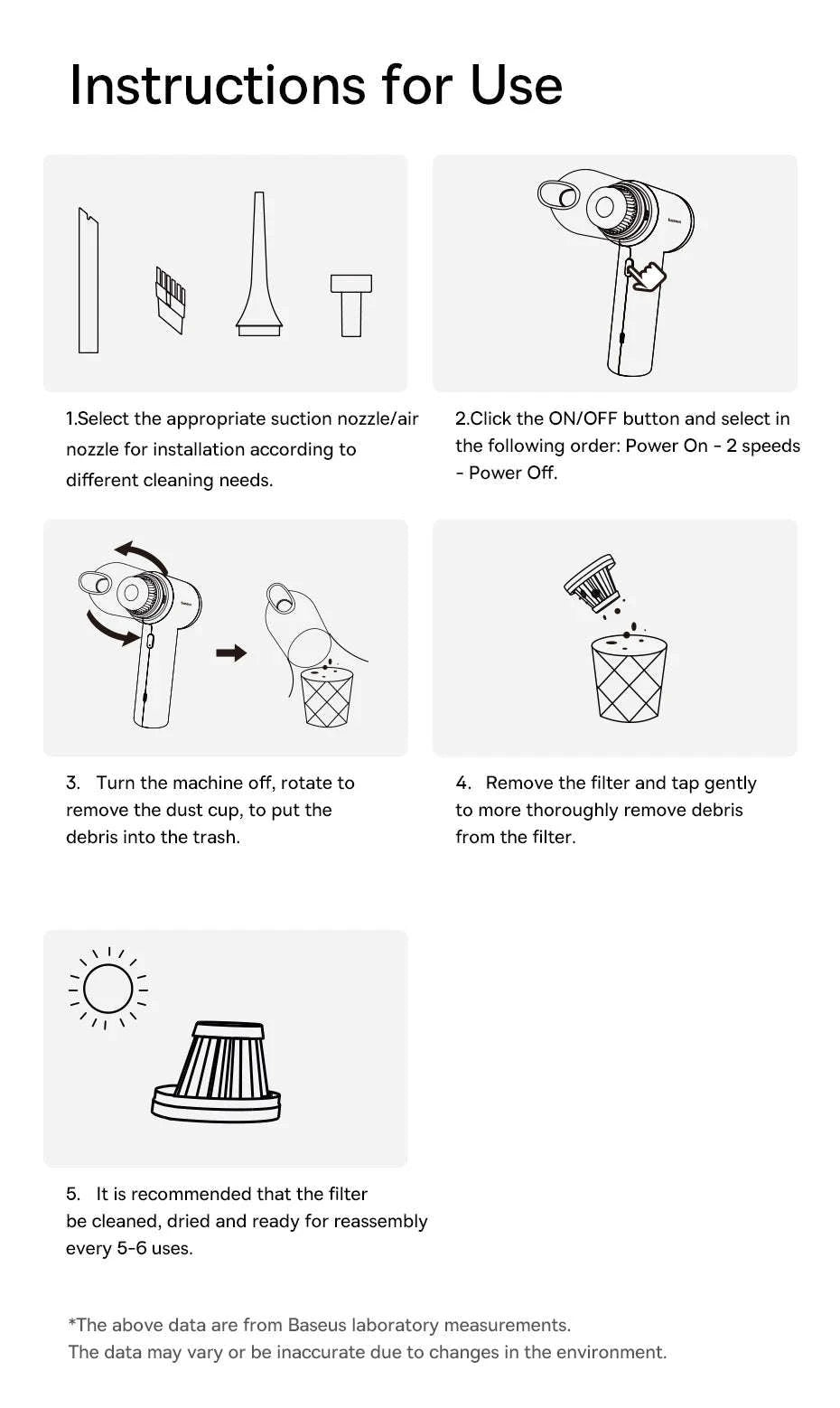 Baseus AT 4-in-1 Car Vacuum Cleaner-Black