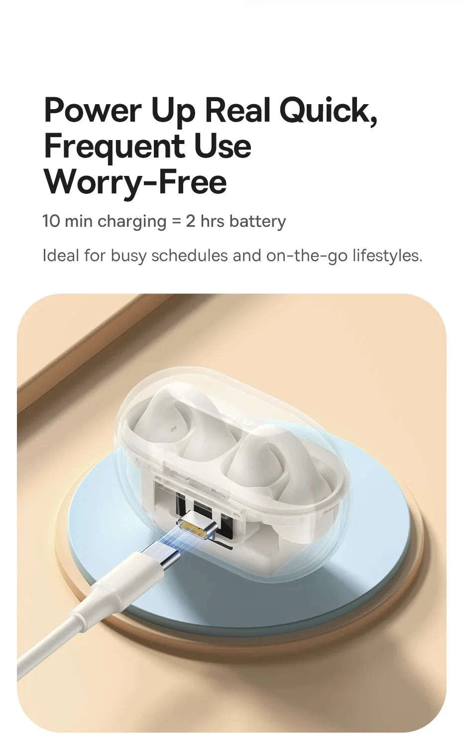 Baseus Bass 15 Clip Open Ear Earphones-White