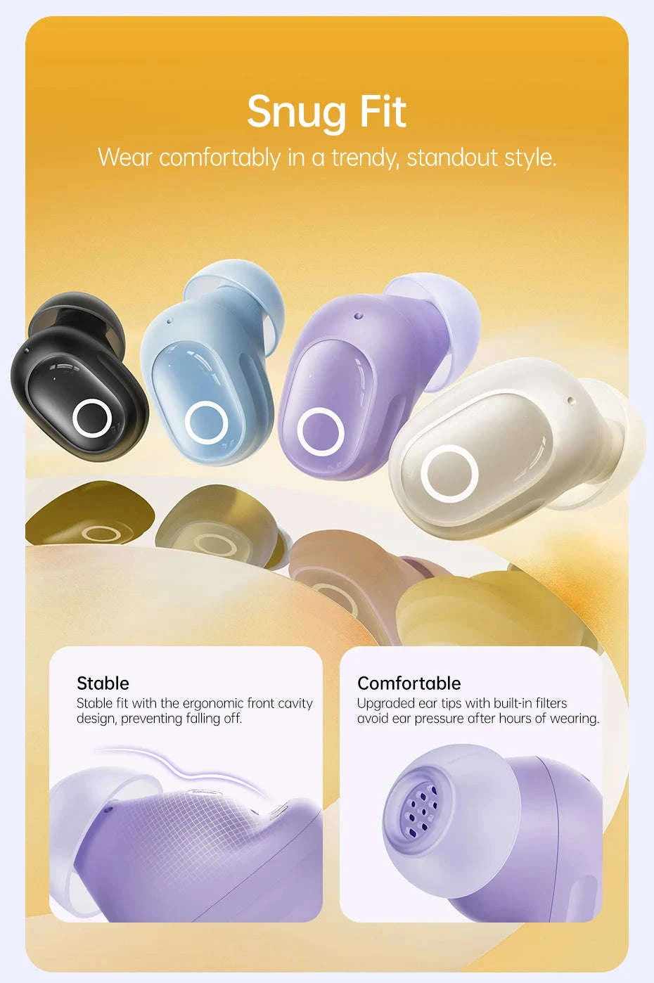 Baseus Bass BD1 Wireless Earphones Bluetooth 5.4 Mini Sports Earbuds-Cosmic Black