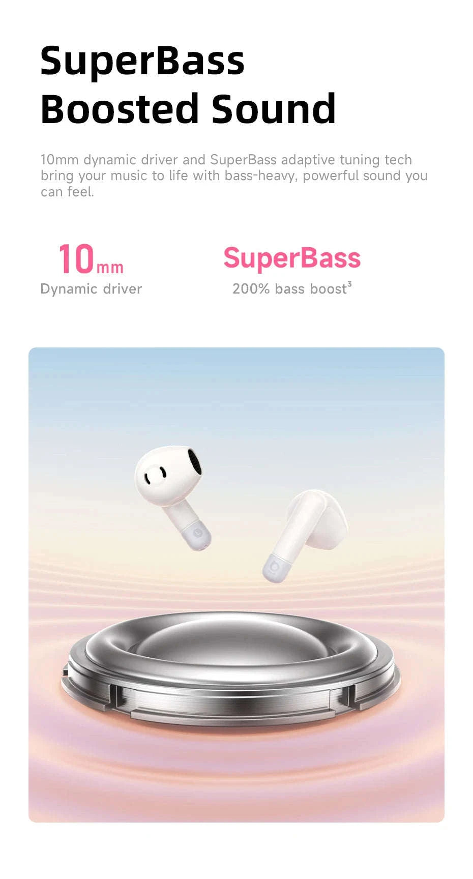 Baseus Bass BS2 Lite True Wireless Earbuds-Moon White