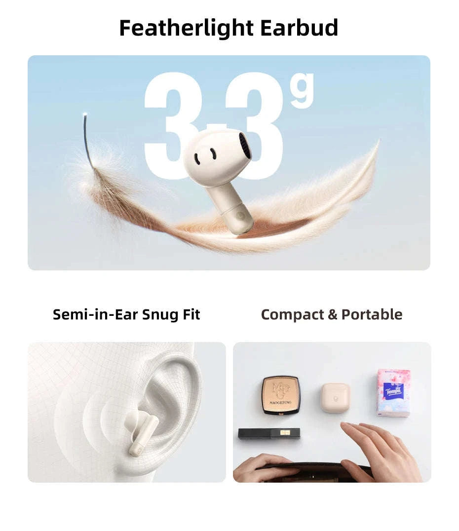 Baseus Bass BS2 Lite True Wireless Earbuds-Moon White