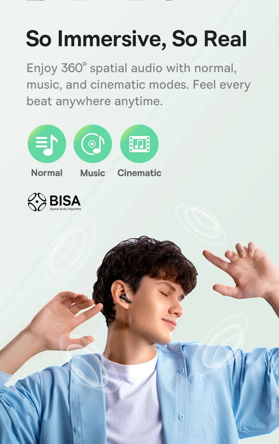 Baseus Bass EP10 NC Noise Cancelling Wireless Earbuds-White