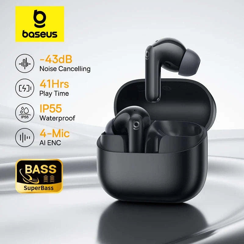 Baseus Bass EP10 NC Noise Cancelling Wireless Earbuds-White