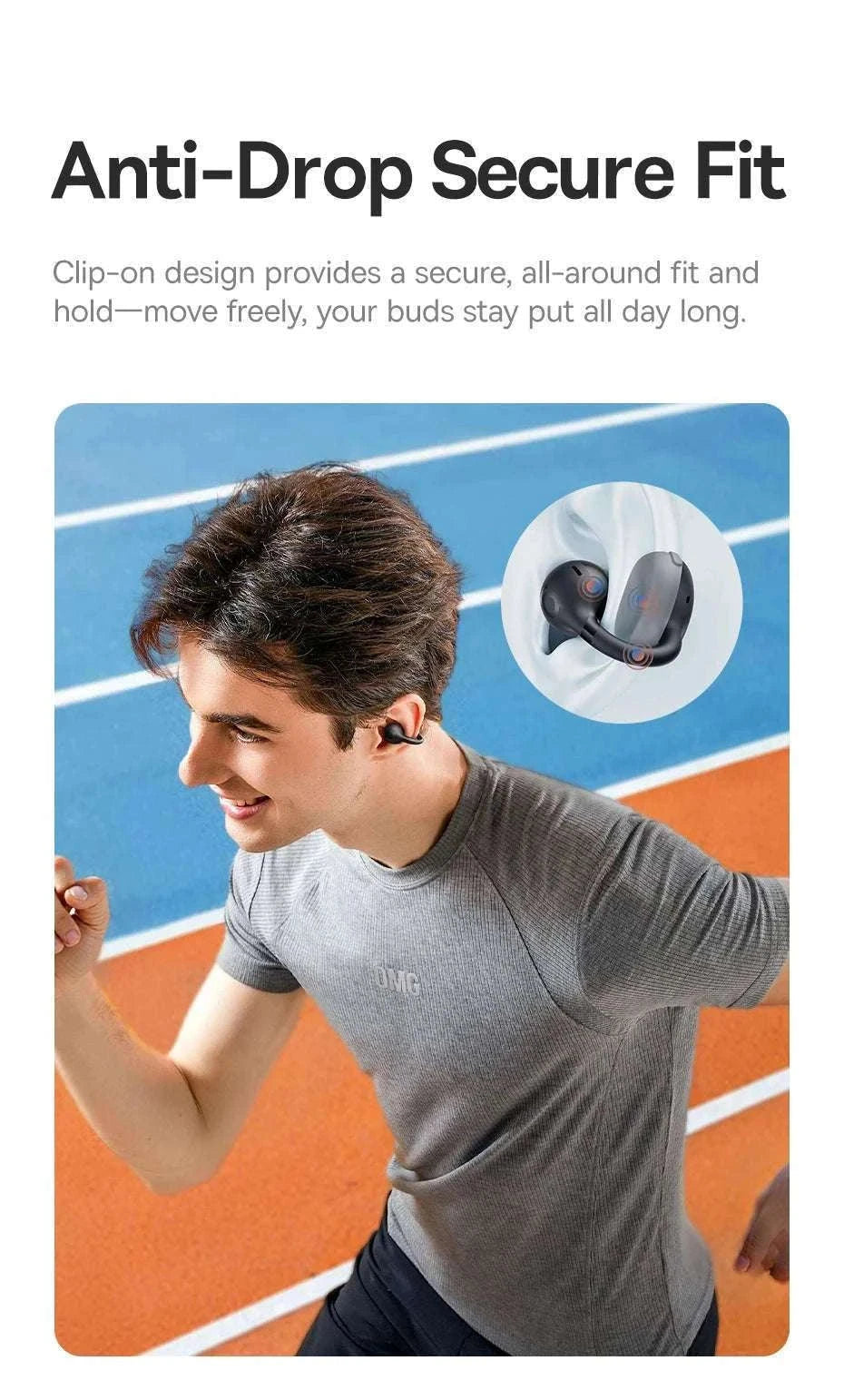 Baseus BC1 Open Ear Wireless Ear Clip Earbuds-Black