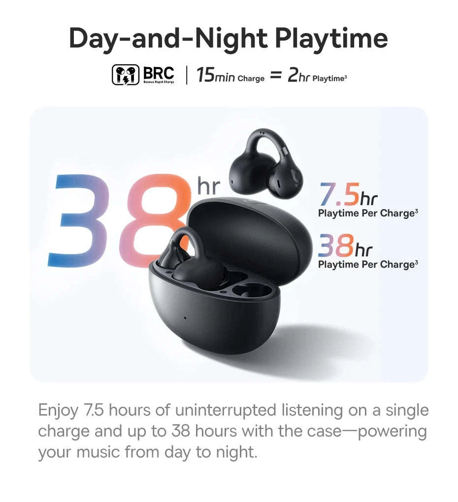 Baseus BC1 Open Ear Wireless Ear Clip Earbuds-Black