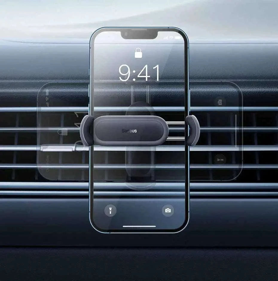 Baseus Car Phone Holder Air Vent Mount with Stable Double Clip-Black