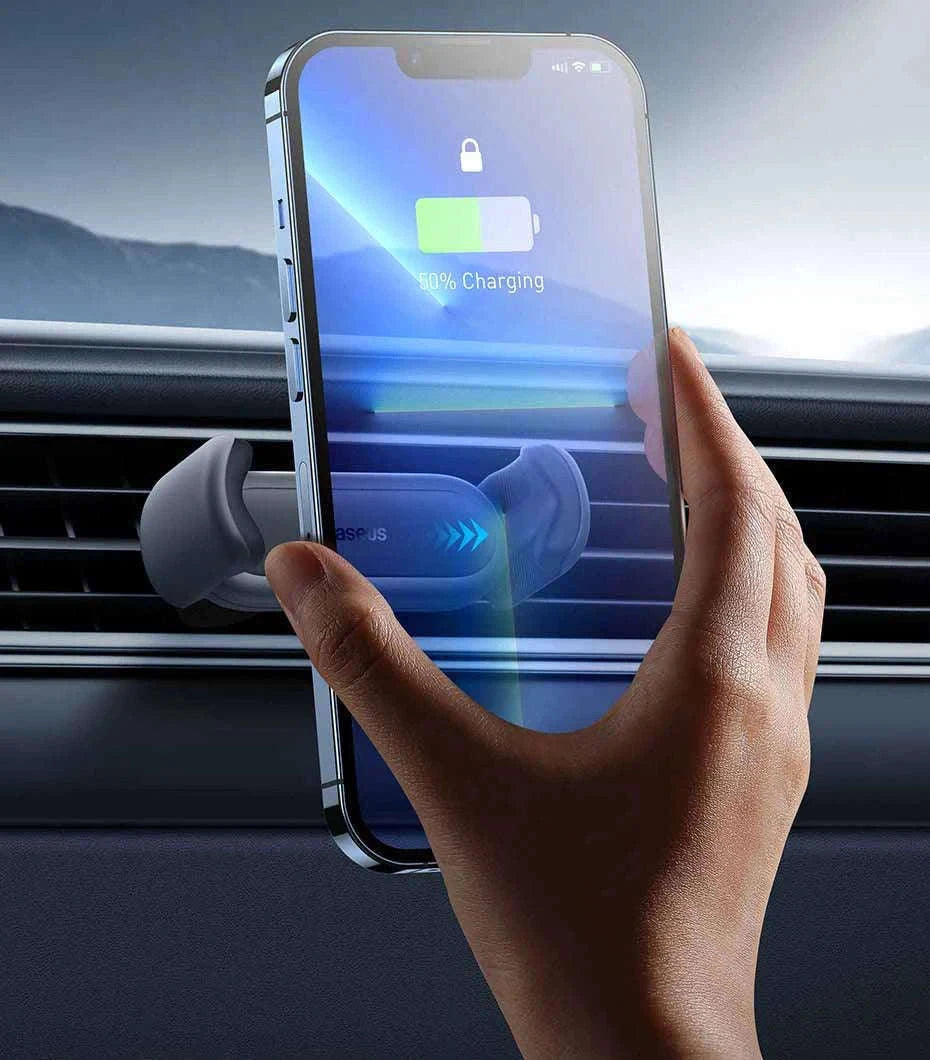 Baseus Car Phone Holder Air Vent Mount with Stable Double Clip-Black