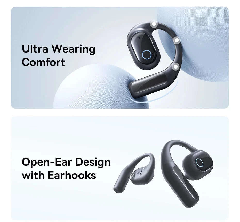 Baseus Eli 10i Fit Open-Ear Earphones Ear Hooks Wireless Bluetooth 5.4 Headphones IP54 Waterproof Air conduction Sports Earbuds-Black