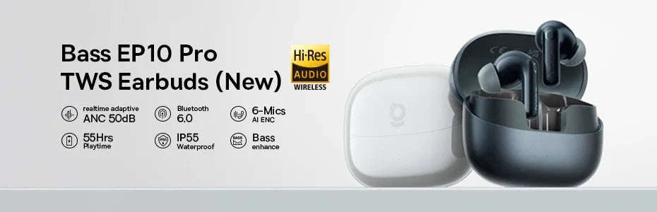 Baseus Eli 10i Fit Open-Ear Earphones Ear Hooks Wireless Bluetooth 5.4 Headphones IP54 Waterproof Air conduction Sports Earbuds-Black