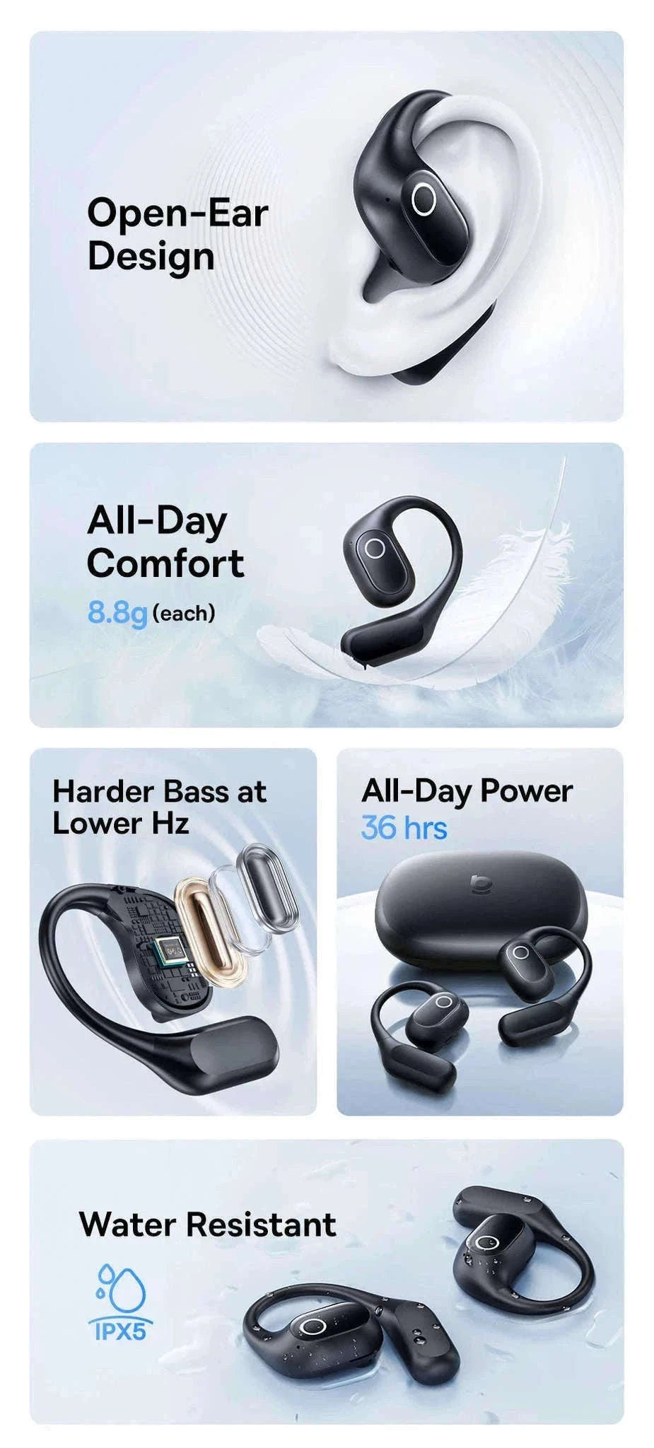 Baseus Eli 2i Fit Open-Ear Wireless Earphones-White