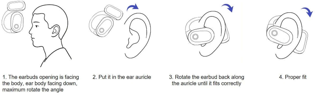 Baseus Eli 2i Fit Open‑Ear Wireless Earphones-White