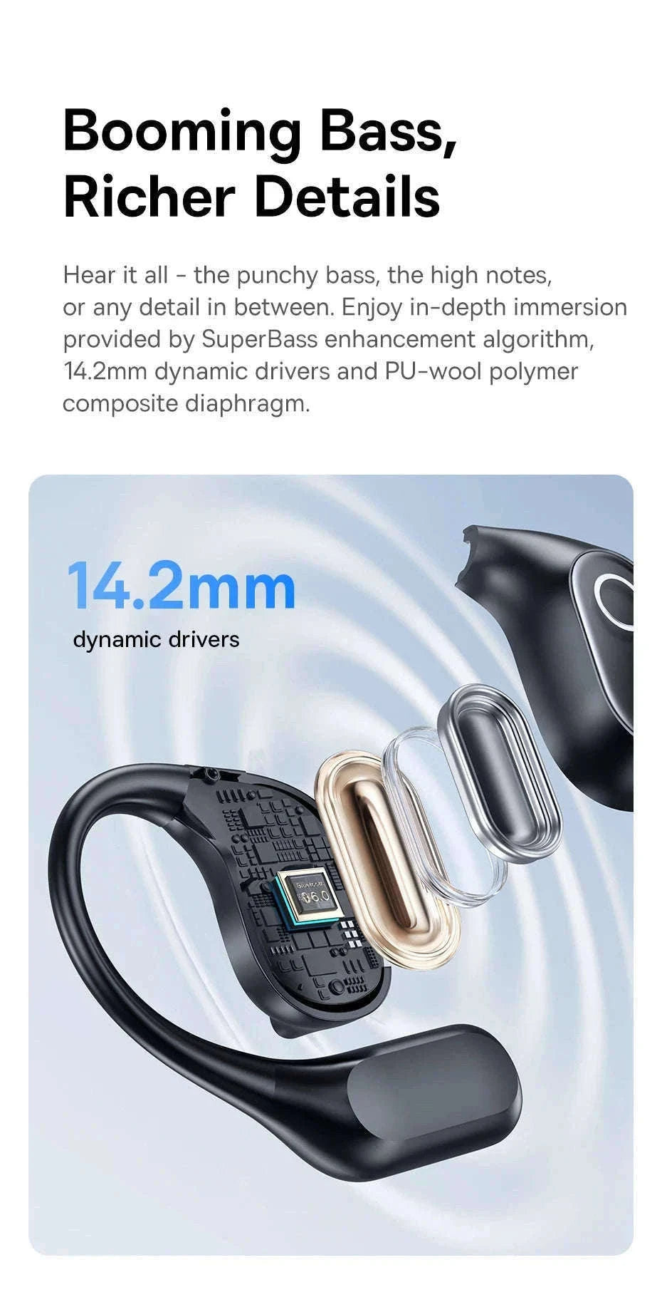 Baseus Eli 2i Fit Open-Ear Wireless Earphones-White
