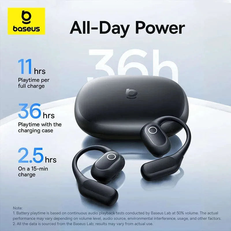 Baseus Eli 2i Fit Open‑Ear Wireless Earphones-White