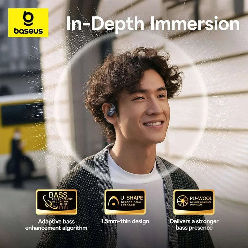 Baseus Eli 2i Fit Open‑Ear Wireless Earphones-White