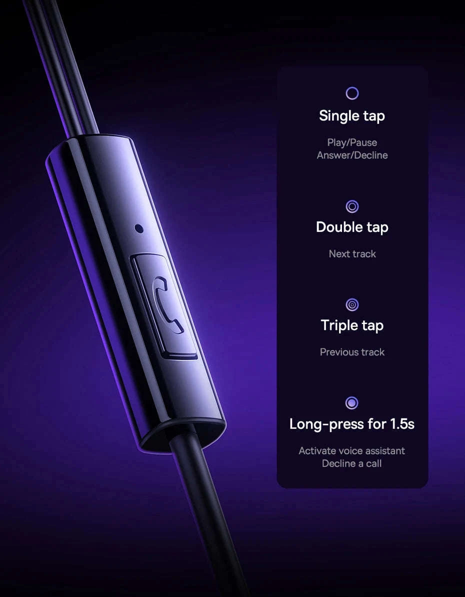 Baseus Encok CZ11/HZ11 Wired Earphones with Mic-CZ11 Cluster Black