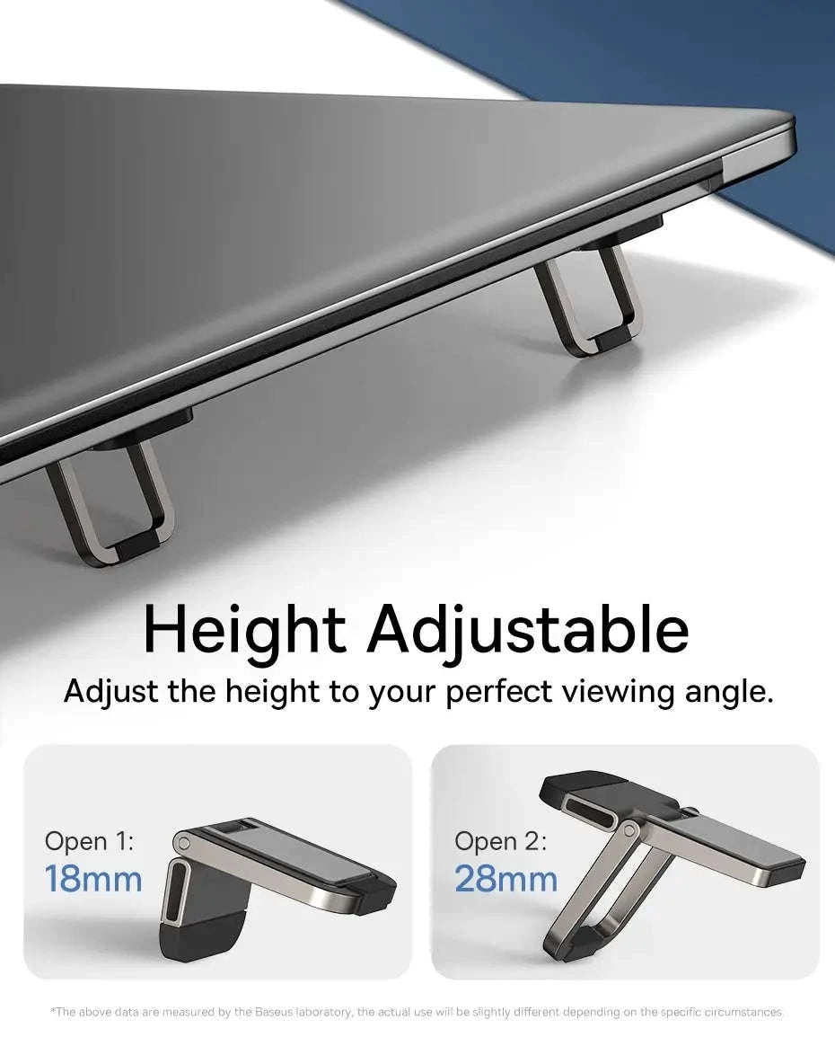 Baseus Foldable Laptop Stand Adjustable Cooling Riser-Grey