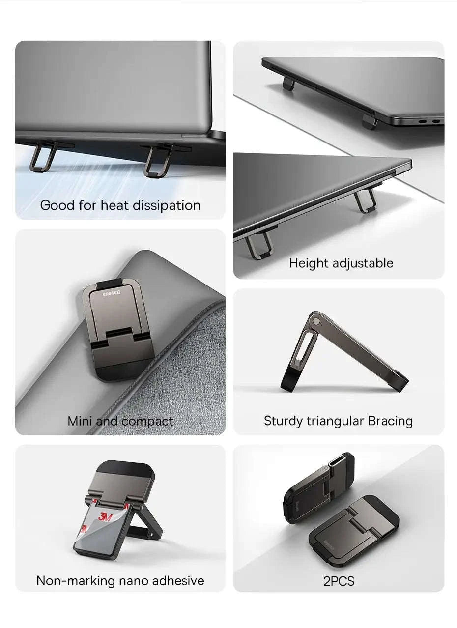 Baseus Foldable Laptop Stand Adjustable Cooling Riser-Grey