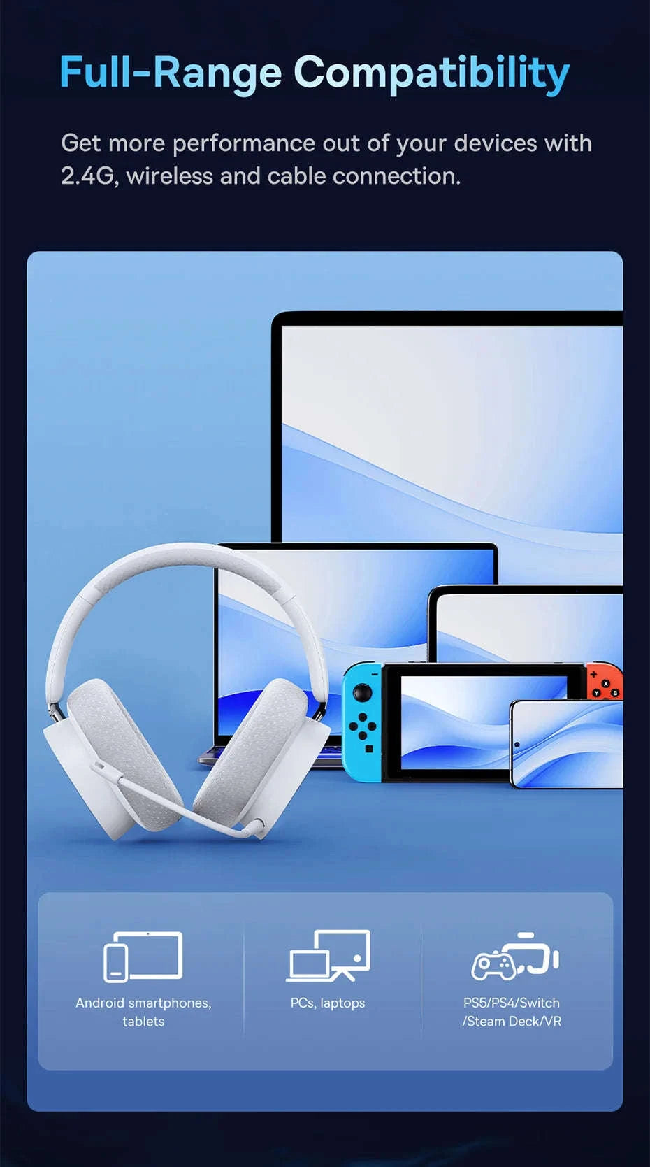 Baseus GH02 Wireless Gaming Headset with Mic-Black