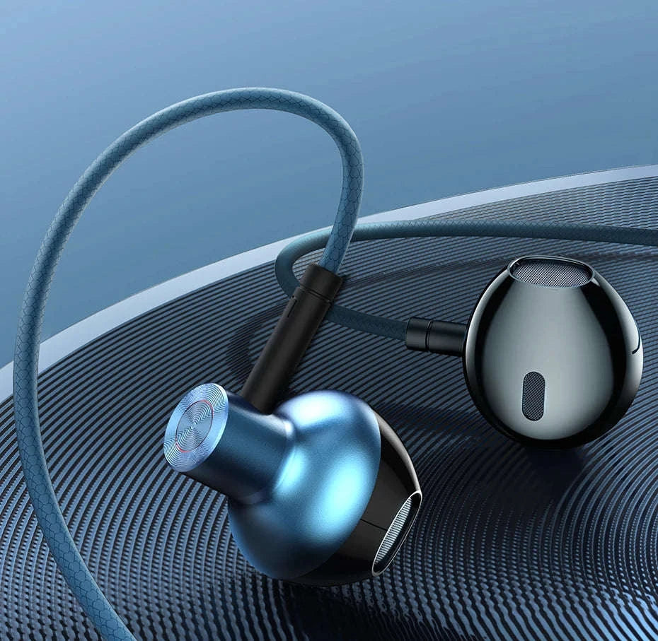 Baseus H19 Wired Earphones-Blue
