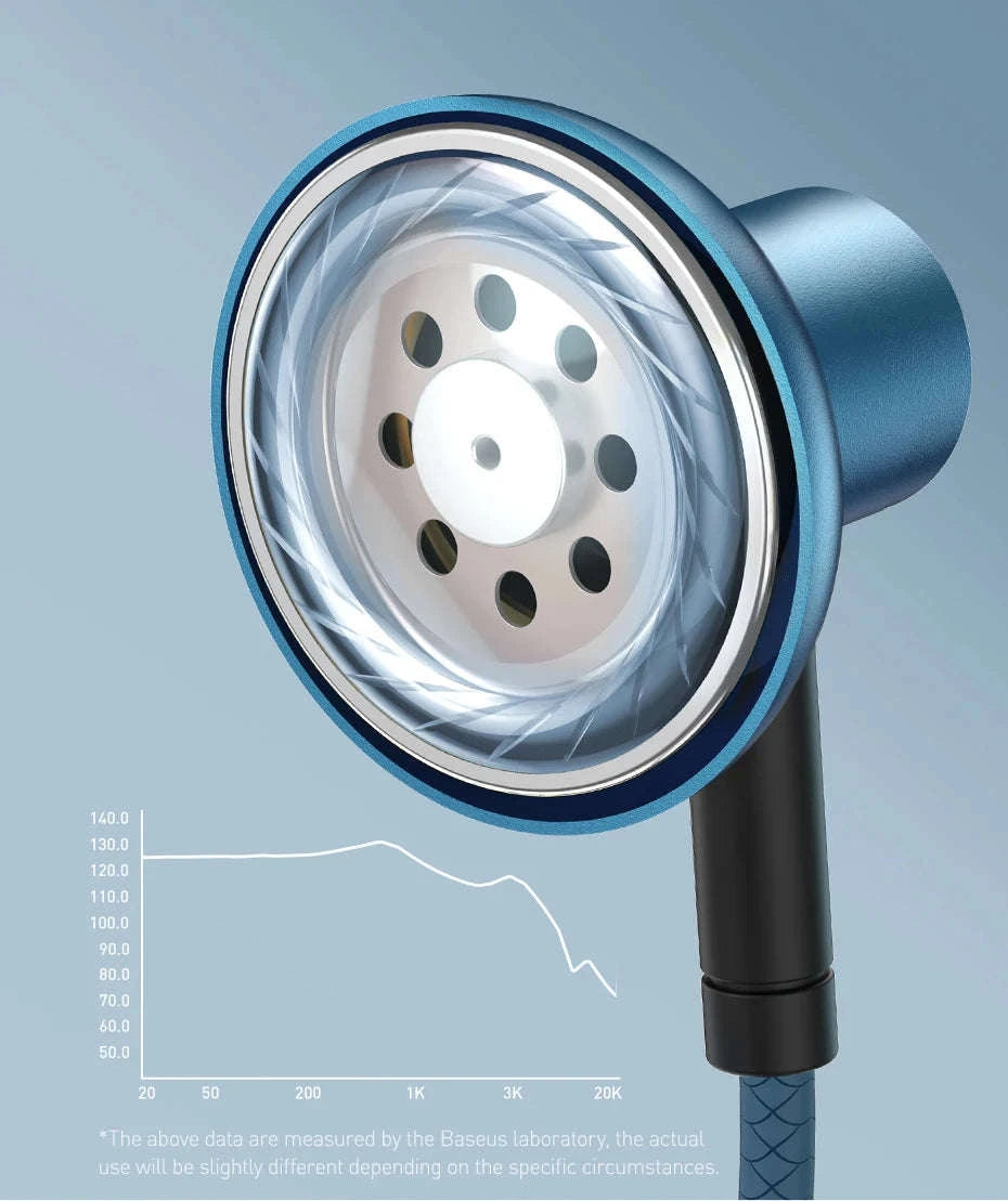 Baseus H19 Wired Earphones-Blue