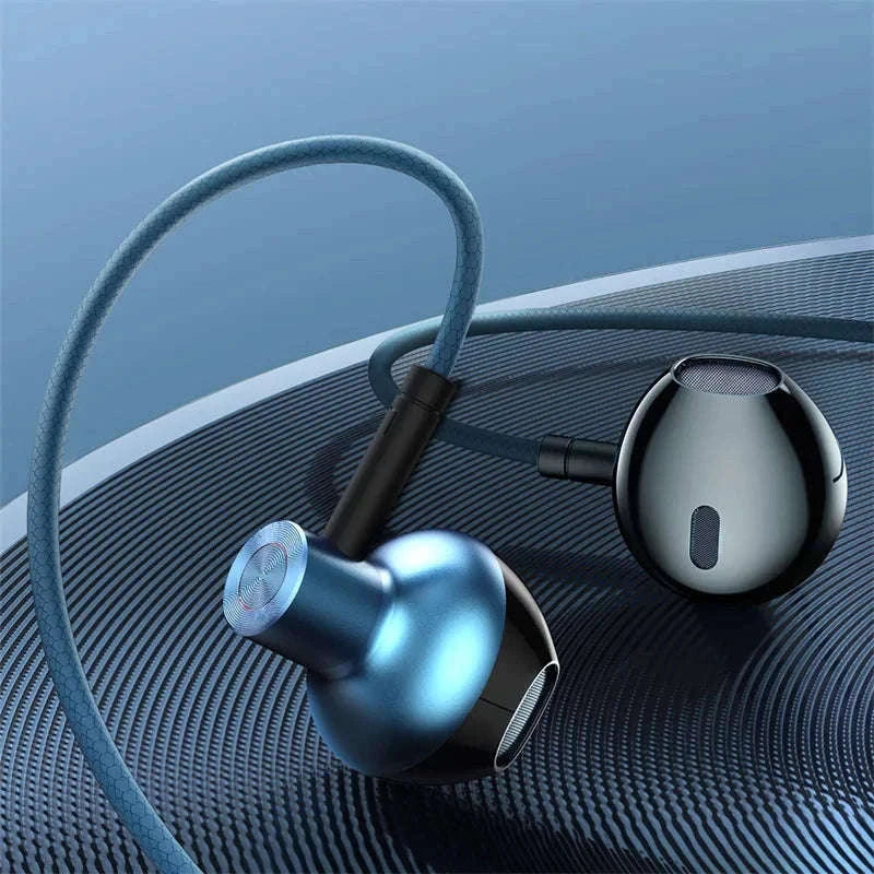 Baseus H19 Wired Earphones with Mic and 6D Stereo Bass-Blue