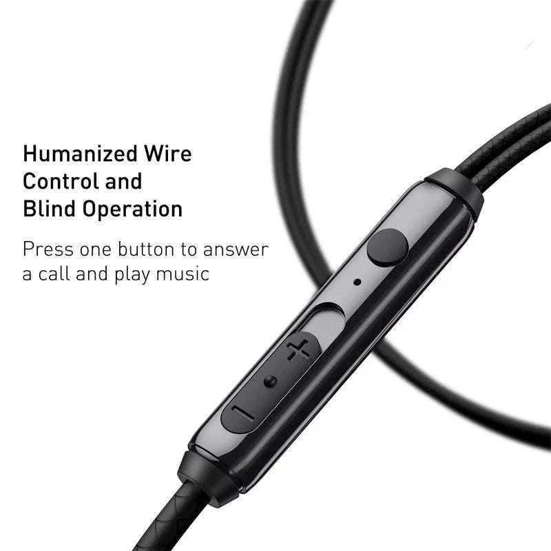 Baseus H19 Wired Earphones with Mic and 6D Stereo Bass-Blue