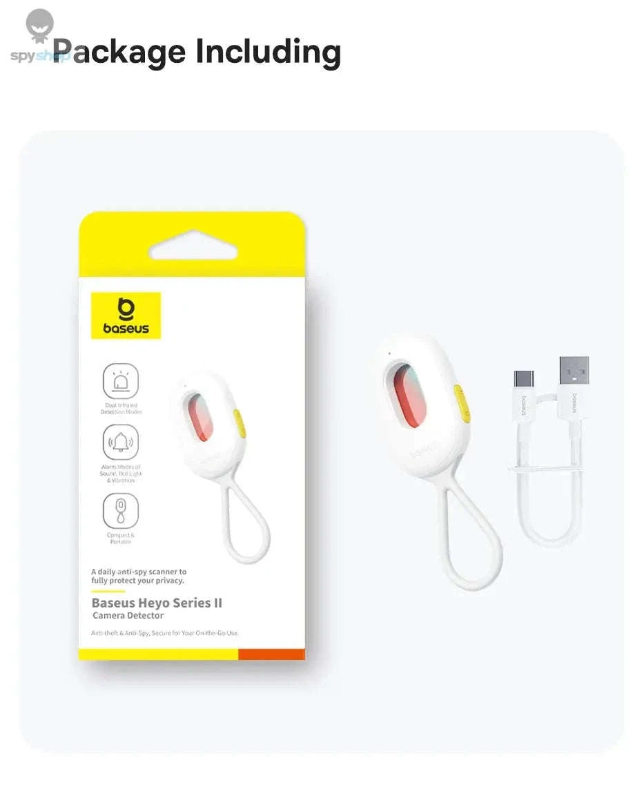 Baseus Heyo Series II Hidden Camera Detector – Dual Detection, Intrusion Alarm, Long Standby-Black / CHINA