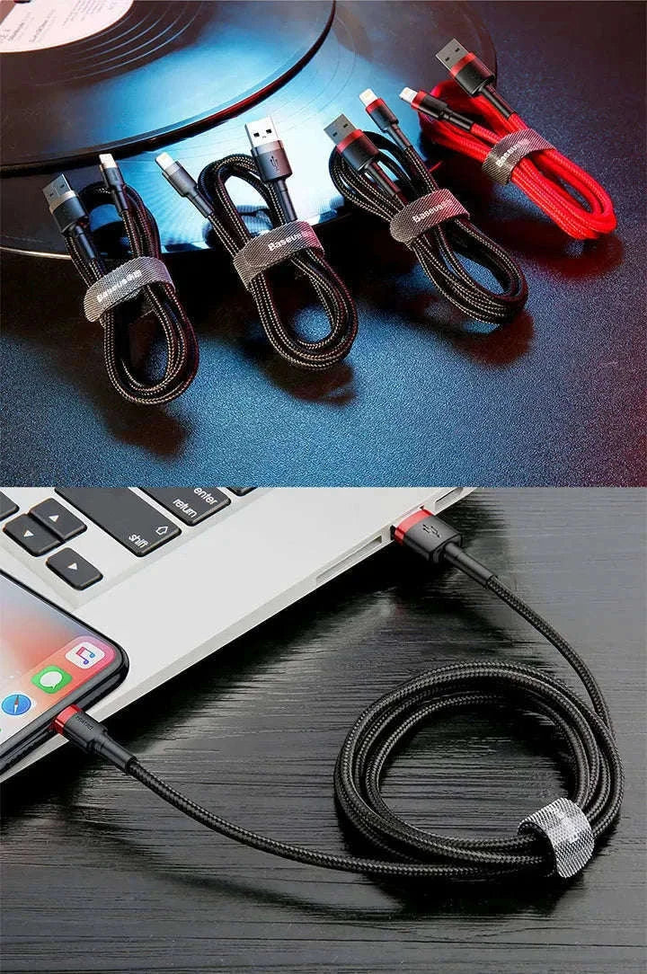 Baseus iPhone Fast Charging Cable with Braided Strength-Grey / 1m