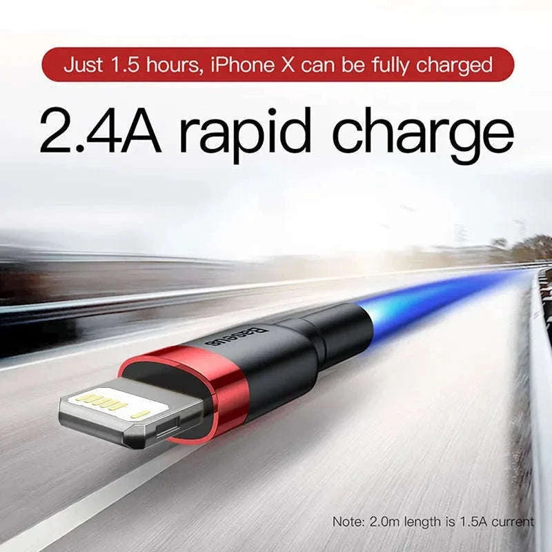 Baseus iPhone Fast Charging Cable with Braided Strength-Grey / 1m