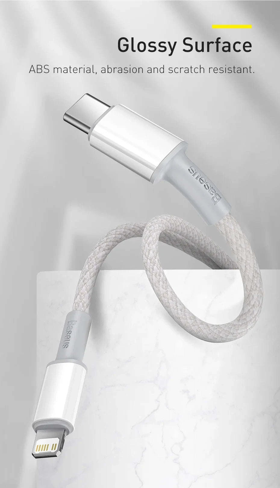 Baseus PD 20W USB‑C Cable for iPhone Fast Charging-Black / 1m