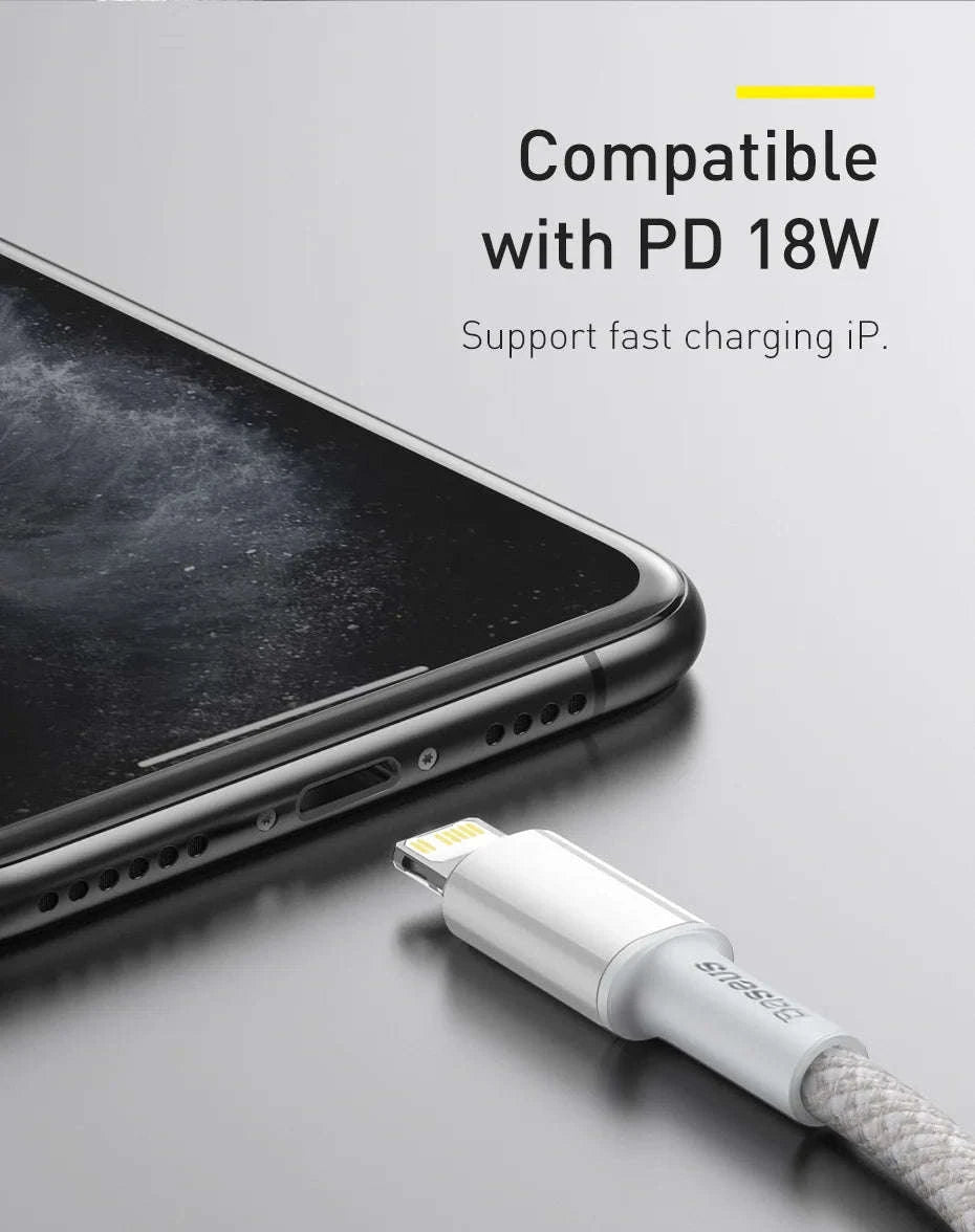 Baseus PD 20W USB‑C Cable for iPhone Fast Charging-Black / 1m