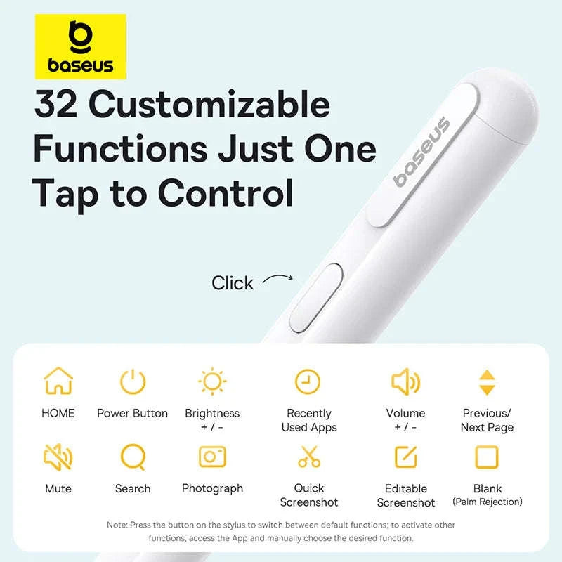 Baseus Tilt Sensitivity Stylus Pen for iPad with Wired Charging-White
