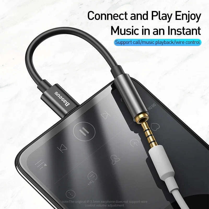 Baseus Type C to 3.5mm Earphone Jack Adapter-Dark Gray