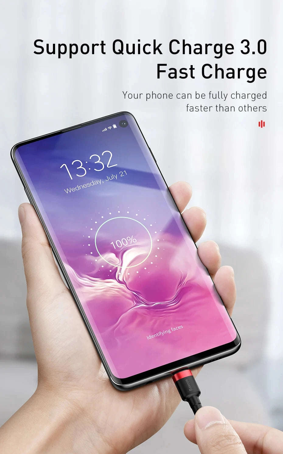 Baseus USB C Cable Quick Charge 3.0 Fast Charging-Gray Black / 1m (3.28ft)