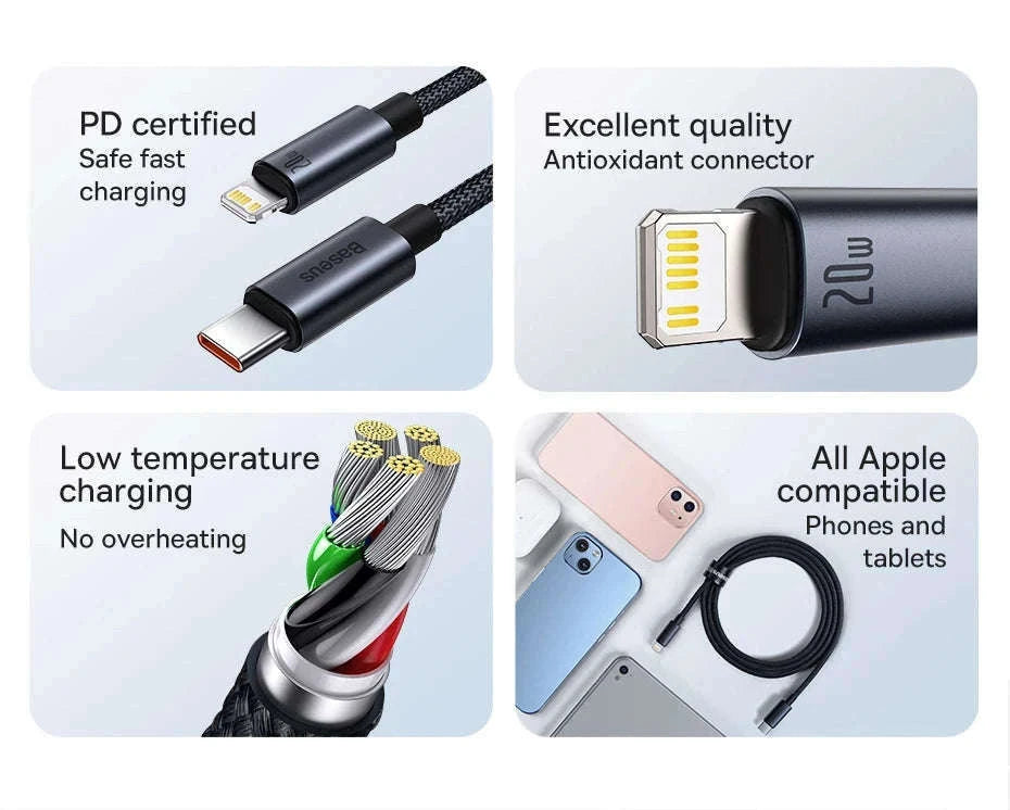 Baseus USB-C to Lightning Fast Charging Cable for iPhone-100W USB To Type-C / 1m