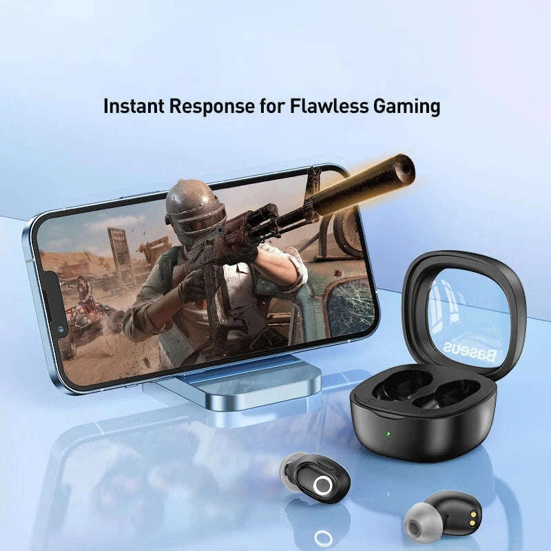 Baseus WM02 True Wireless Earbuds Bluetooth 5.3 with 25H Playtime-White