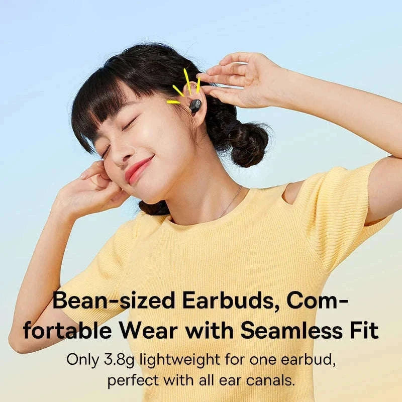 Baseus WM02 True Wireless Earbuds Bluetooth 5.3 with 25H Playtime-White