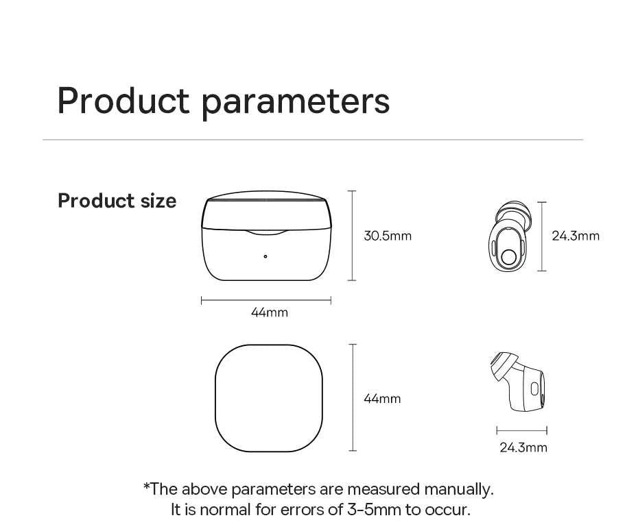 Baseus WM02 TWS Wireless Earbuds with Bluetooth 5.3-White