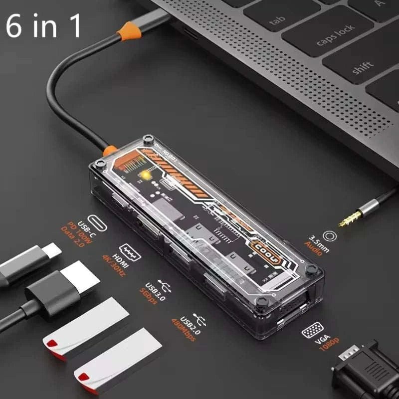 Basix USB C Hub 4K Adapter with HDMI, DP, VGA, Ethernet & USB Ports-10 in 1 updated