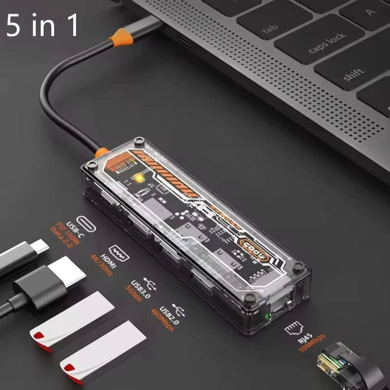 Basix USB C Hub 4K Adapter with HDMI, DP, VGA, Ethernet & USB Ports-10 in 1 updated