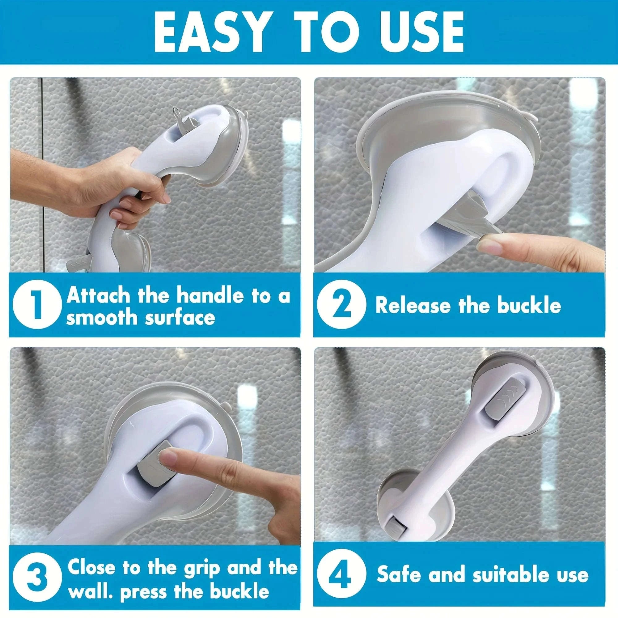 Bathroom Handrail Suction Cup Safety Support Bar-Gary