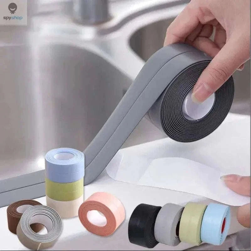 Bathroom Waterproof Sealing Tape PVC Adhesive Strip-white 3MX2CM