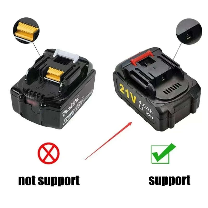Battery Charger Replacement for Makita 18V–21V Li‑ion Batteries-black / EU