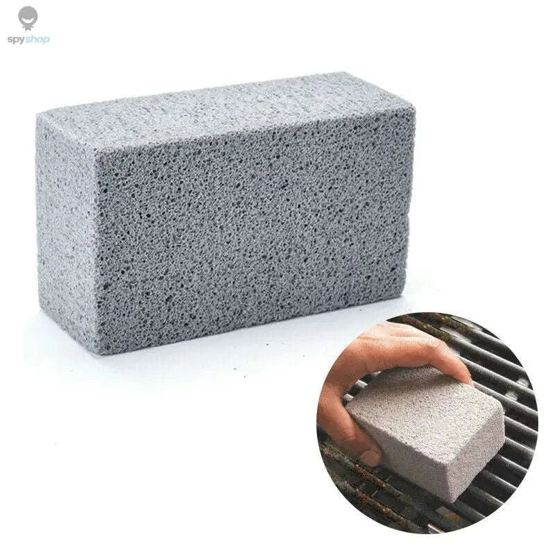 BBQ Grill Cleaning Brush – Pumice Block Scrubber for Easy Grill Care-GRAY