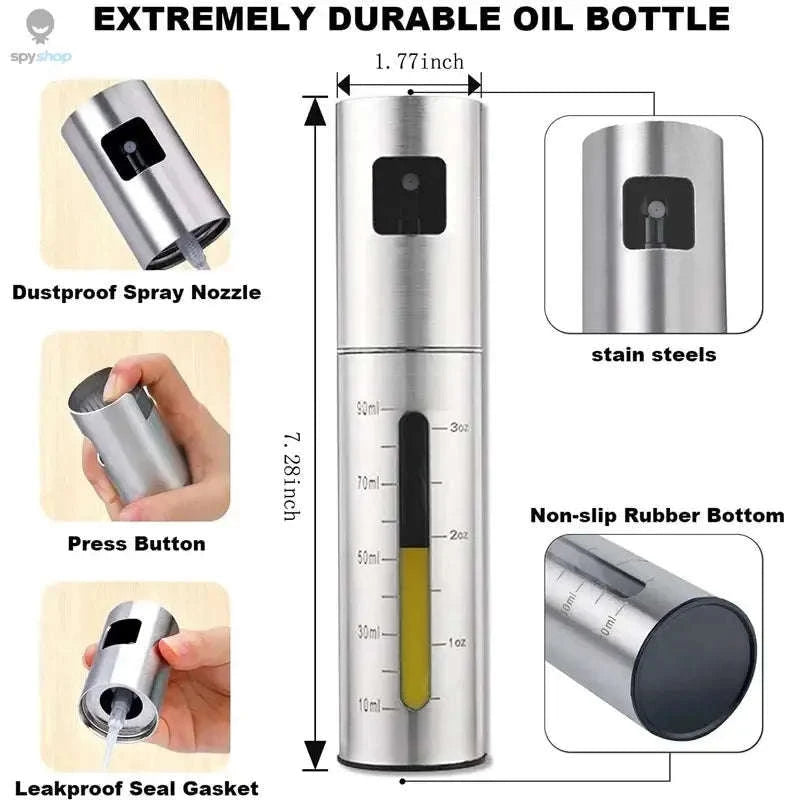 BBQ Olive Oil Spray Bottle - 304 Stainless Steel-PYP-01 Silver