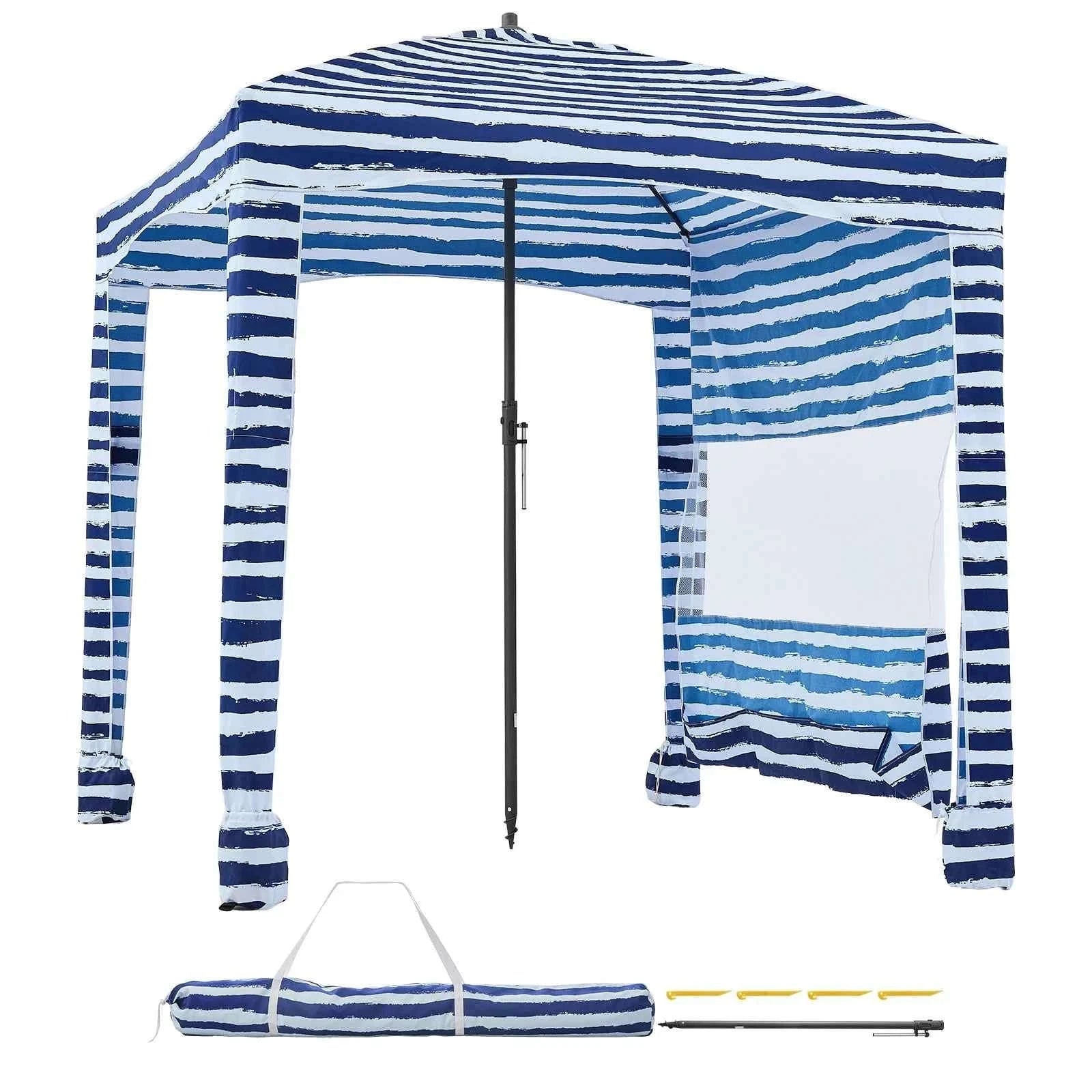 Beach Cabana Canopy with Side Wall and Sand Pockets-8ft x 8ft typeD / United States
