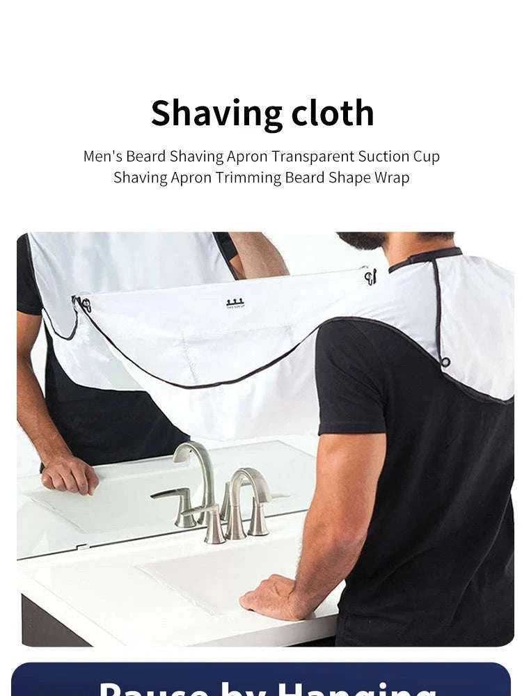Beard Catcher Shaving Apron for a Cleaner Grooming Routine-G563B white
