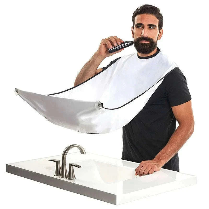Beard Catcher Shaving Apron for a Cleaner Grooming Routine-G563B white