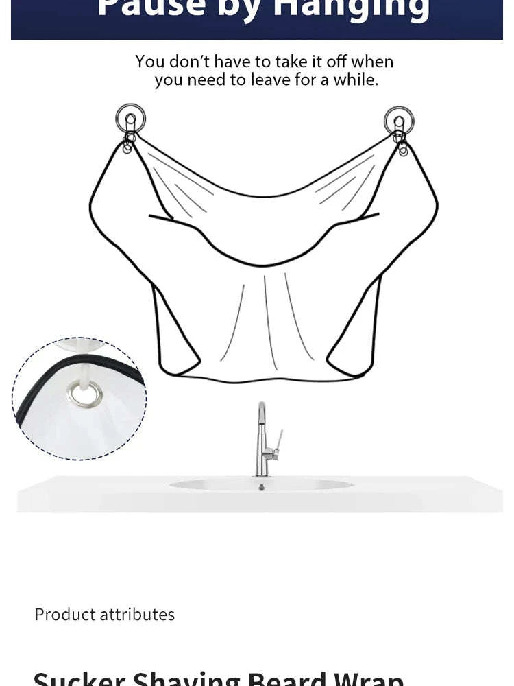 Beard Catcher Shaving Apron for Mess‑Free Grooming-G563B white